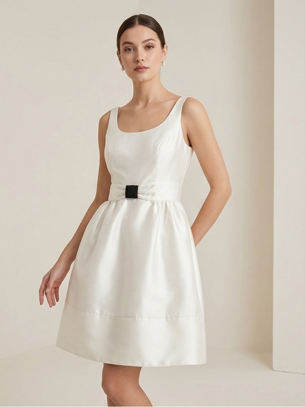 Elegant Polyester Dress Size L | Structured Fit | Waist 30” | Like New